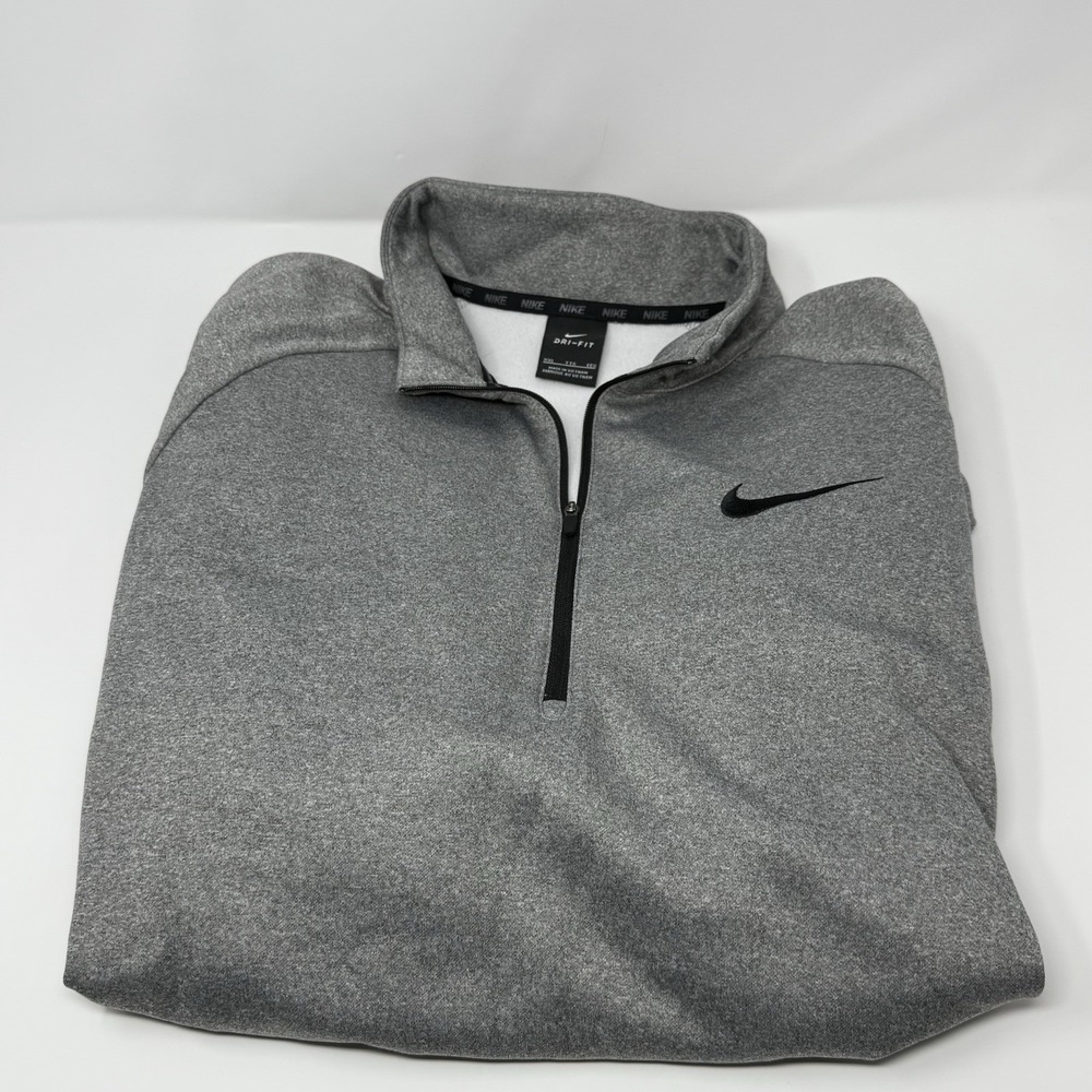 Nike Mens XXL Pullover Long Sleeve Mock Neck Dri Fit Sweatshirt Gray